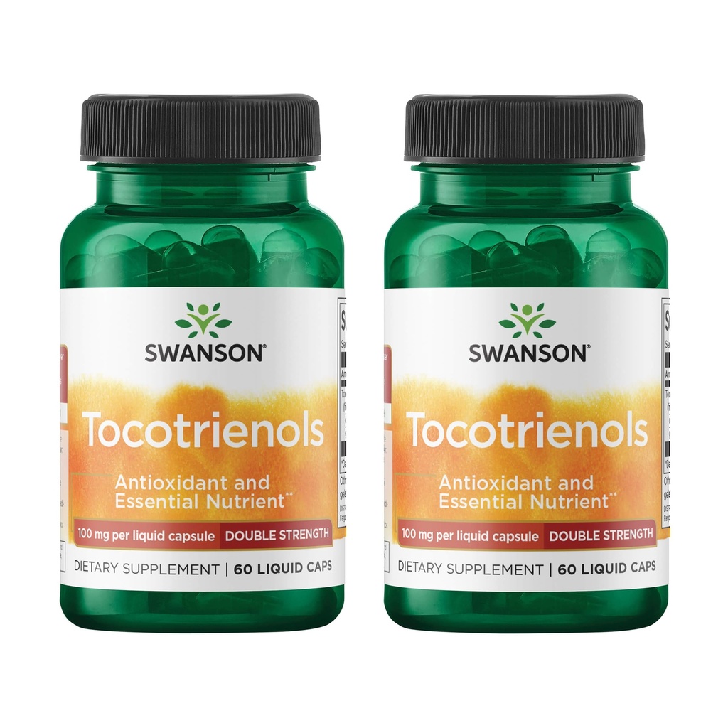 Swanson doble fuerza tocotrienols - Antioxidante - (60 cápsulas líquidas, 100 mg cada uno) 2 paquete