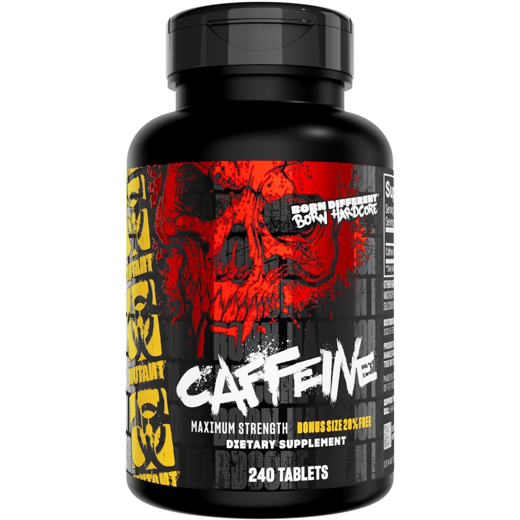 Mutant Caffeine Pills – Farmacéutica-Grado Pure Caffeine Suplemento para el Boosting Energy, Focus, Mental Alertness, Performance, " Endurance – Reduce la fatiga " Restas Wakefulness – 240 Tablets