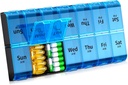 XL Gran organizador semanal de píldoras 2 veces al día, Extra Big 7 Day Pill Box Am Pm, Daily Pill Case Medicine Organizer with 14 Compartments, Day Night Pill Container for Fish Oils, Vitamina, Suplemento