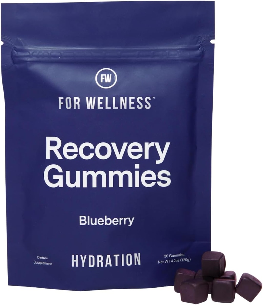 Para Wellness Recovery Gummies Hydrate ¦ Blueberry Electrolyte & Antioxidant Suplementos para la hidratación, energía " Post-Workout Performance ¦ Vegan, Non-GMO, 30 Conde