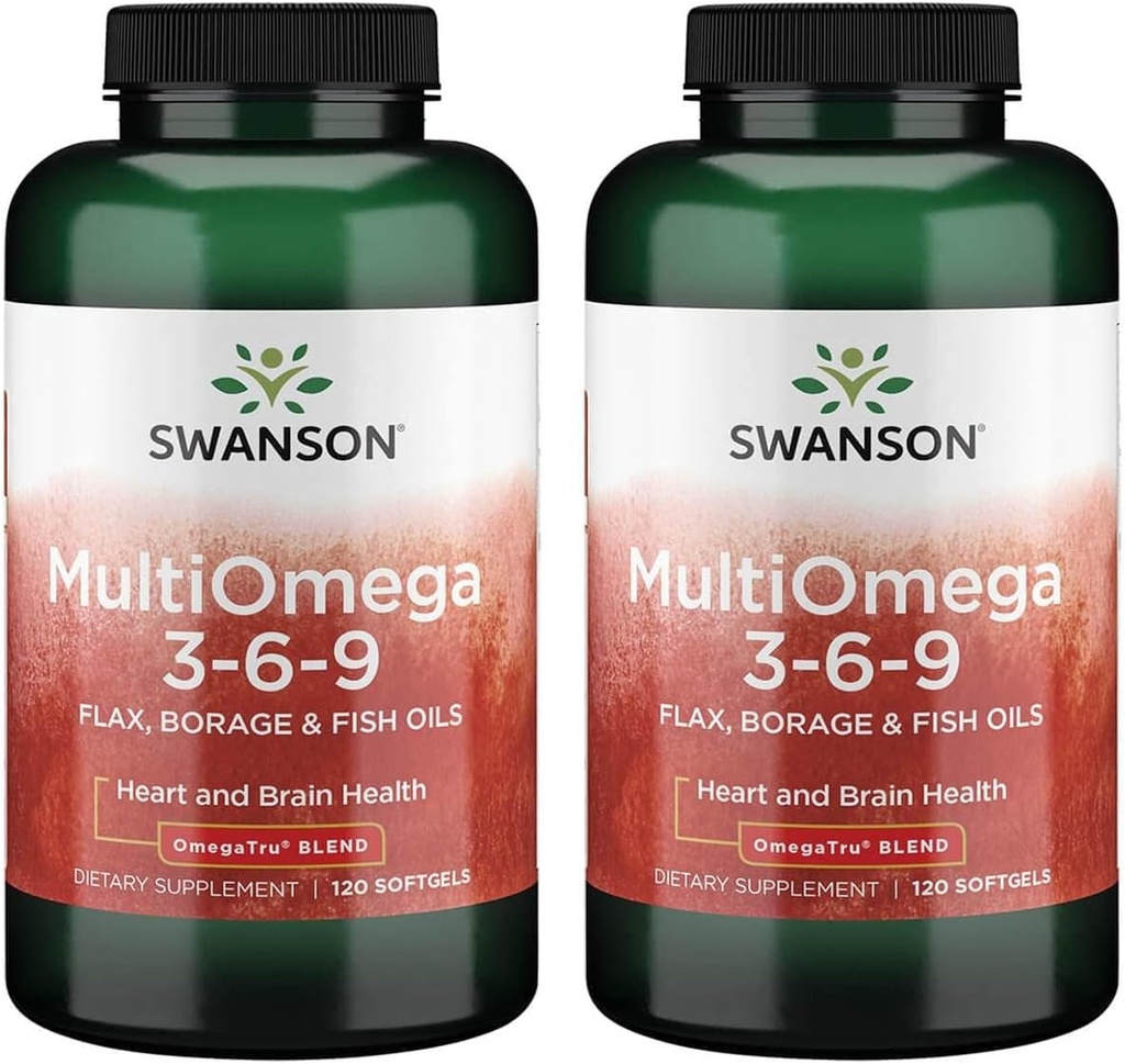 Swanson Multiomega 3-6-9 (Flax Borage Fish) 2400 Milligrams 120 Sgels (2 Pack)