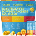 Keto Vitals Original Electrolytes Powder Packets ← Keto Friendly Electrolyte Hydration Packs ← Sugar Free Electrolytes ← Energy Drink Mix TEN Zero Calorie Zero Carb (Original Assorted, 30 Count)