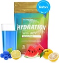 Elementos esenciales Hydration Packets - Variety Pack - Electrolitos libres de azúcar Empaquetaduras de polvo - 15 Stick Packs de electrolitos Polvo No Sugar - Bebida de hidratación - con ACV & Vitamina C
