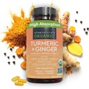 Viva Naturals Organic Turmeric y Ginger Suplementos con Black Pepper Extract for Joint Support -1450 mg por Serving Tumeric Ginger Pills con 150 mg de Turmeric Estándarizado a 95% Curcuminoides