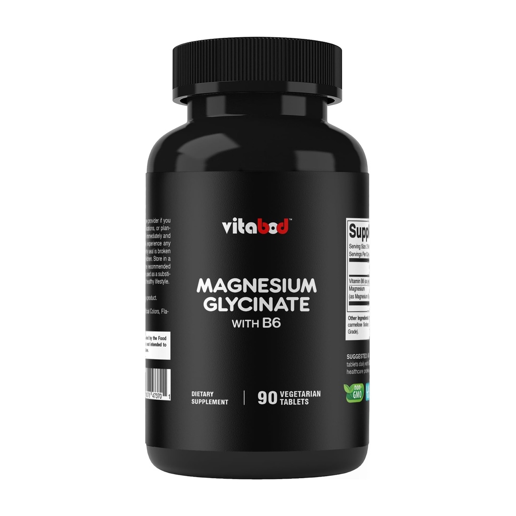 Magnesio Glycinate 1000 mg por Serving Proporcionando 300 mg de Magnesio Elemental - 90 Tabletas Vegetarianas - Forma Chelated - Apoyo al músculo, articulación y salud cardíaca*