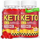 Keto ACV Gummies - 1500MG ACV Keto Gummies for Women Men - Apple Sider Vinegar con Madre, Probióticos, Vitaminas B6 B12 para Gut Digestion - Vegan & No GMO, 2 Pack