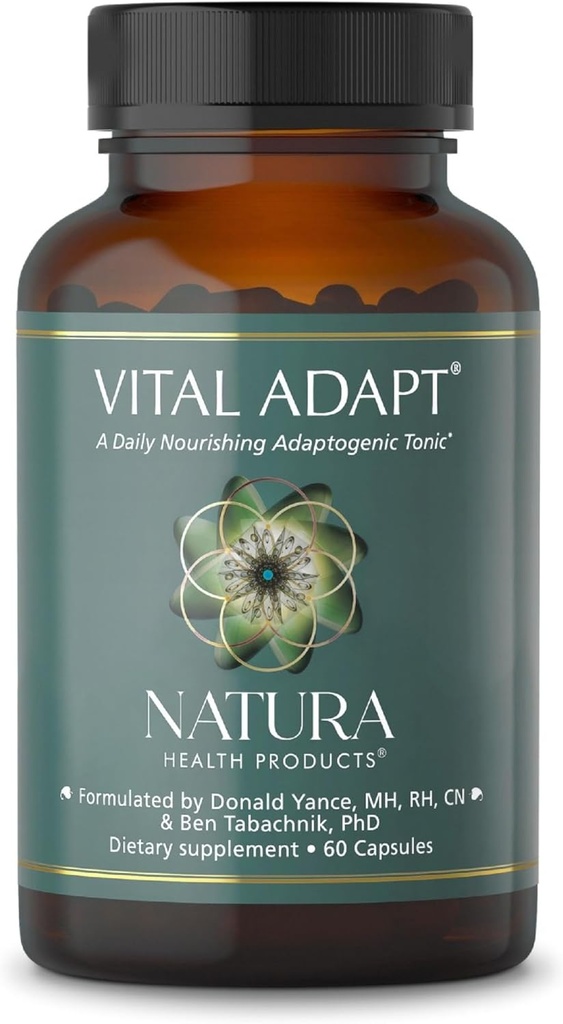Natura Health Products Vital Adapt Supplement - Daily Nourishing Adaptogenic Tonic for Endocrine Function Support - Destacando Rhodiola, Ashwagandha, Cordyceps, Reishi (60 Capsules)