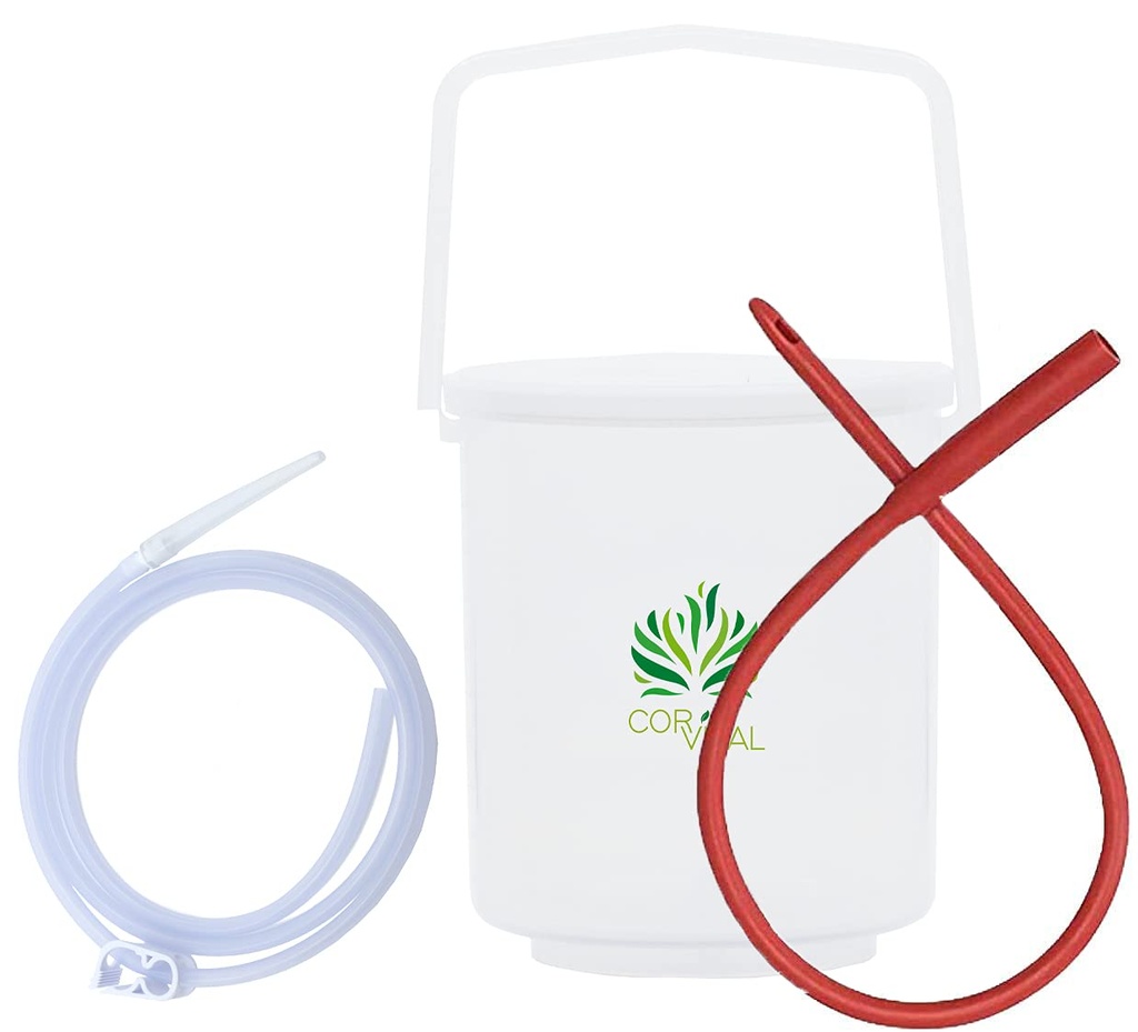 Coffee Enema Kit for Colon Cleansing - Recommended by Gerson Home Enema Kit - Enema Bucket Kit with Red Tube - Colon Detox Organic Coffee Enema - Enema Coffee Colon Cleanser - Colon Health