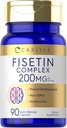 Carlyle Fisetin Complex Supplement TEN 200mg TEN 90 Capsules TEN Non-GMO and Gluten Free