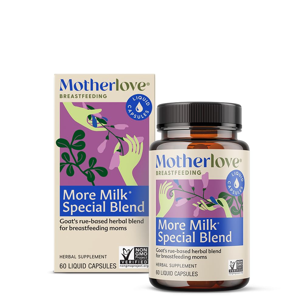 Motherlove More Milk Special Blend (60 Liquid caps) Herbal Lactation Supplement w/Goat’s Rue to Build Breast Tissue &amp; Support Breast Milk Supply—Non-GMO, Organic Herbs, Vegan, Kosher, Soy-Free