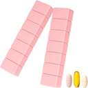 Sanderala 2Pack Organizador semanal de píldoras, casos extra grandes de 7 días de píldoras, caja de píldoras diarias para aceite de pescado, suplementos de tabletas de calcio y otras píldoras de vitaminas