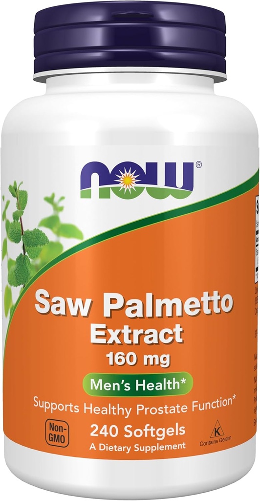 AHORA Suplementos de alimentos, Saw Palmetto Extract (Serenoa repens) 160 mg, Salud de los hombres*, 240 Softgels