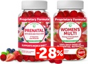 Vitamina Prenatal de Lunakai y Gummies Multivitamínicas de Mujeres Bundle - Embarazo Gummy Multivitamínico con Ácido Hierro y Fólico - con 100% Valor Diario de 16 Vitaminas y Minerales Esenciales - 30 Días Suministro