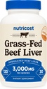 Nutricost Grass Fed Desiccated Beef Liver Capsules 3000mg (750mg Por Cap), 120 Capsules - Sin hormonas, no GMO, Gluten Free, Pasture-Raised, Free Range Beef
