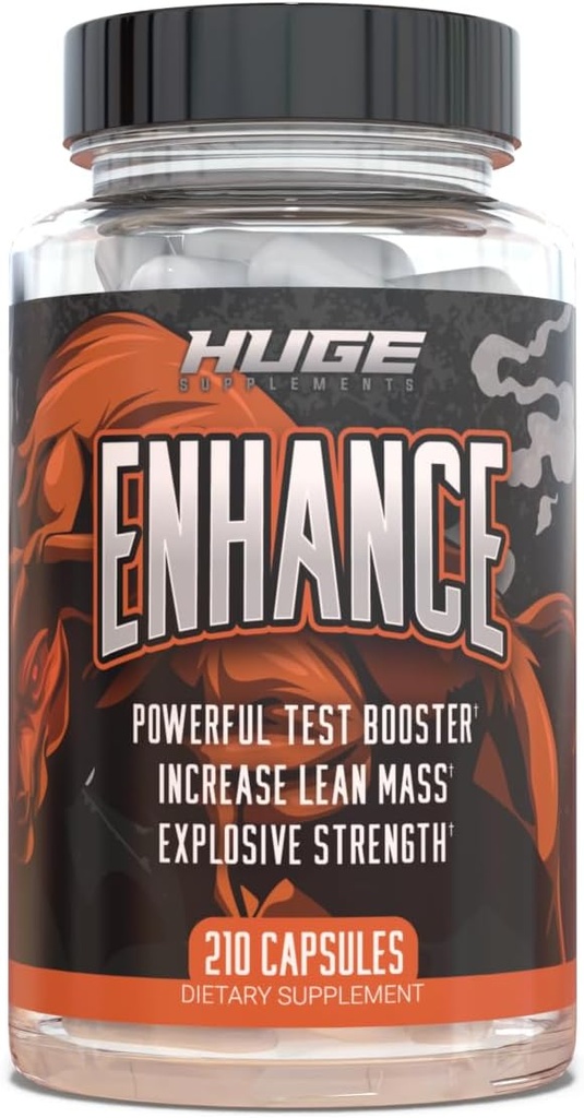 Suplementos enormes Mejora - Booster de testosterona natural para hombres - Aumentar fuerza, tamaño y resistencia - 240 cápsulas