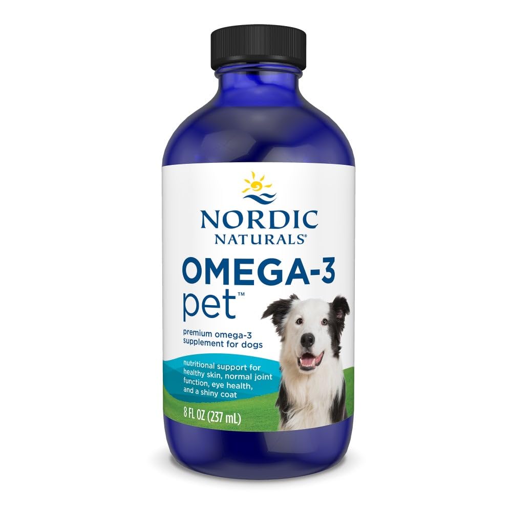 Naturales nórdicos Omega-3 Pet, Desarrollado - 8 oz - 1380 mg Omega-3 Por Teaspoon - Aceite de pescado para perros medianos a grandes con EPA &amp; DHA - Promueve Corazón, Piel, Carne, &amp; Salud Inmunitaria