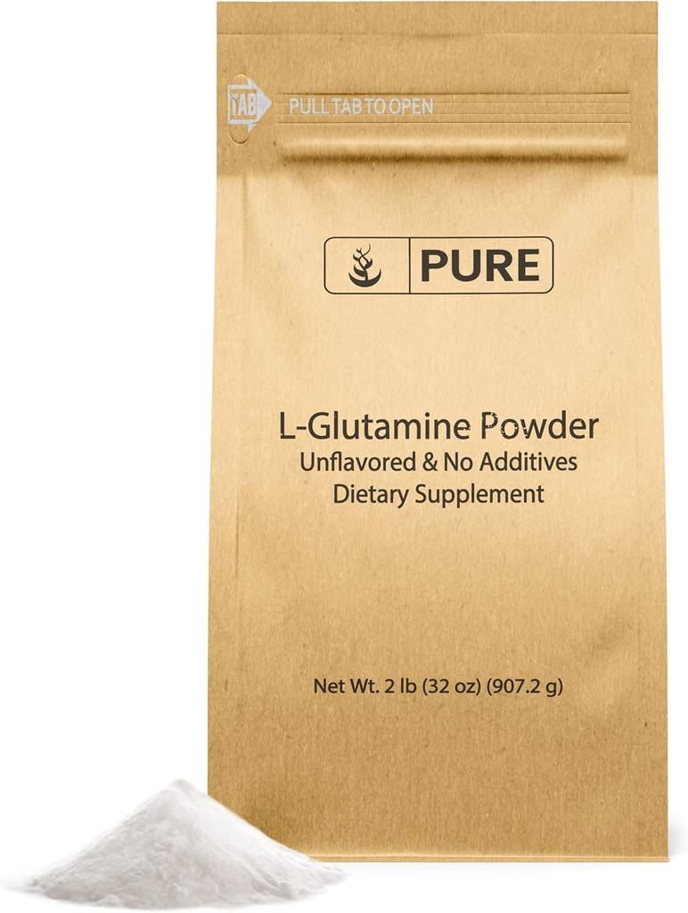 [BRSWYFLQBZ5B6AL2] Ingredientes originales puros L-Glutamina (2lb) Suplemento de Alfa-Aminoácidos Polvo, Lab-Verified