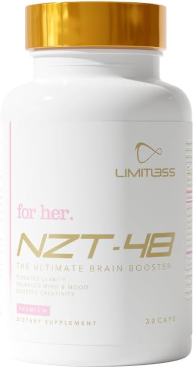 NZT-48 Premium Brain Booster para Ella - Hembra Brain Booster - Suplemento cerebral para la memoria + Focus + Energía natural - Caffeinated, AcetvI-L-Carnitine, Vitaminas B6 B12, 30 Servimientos