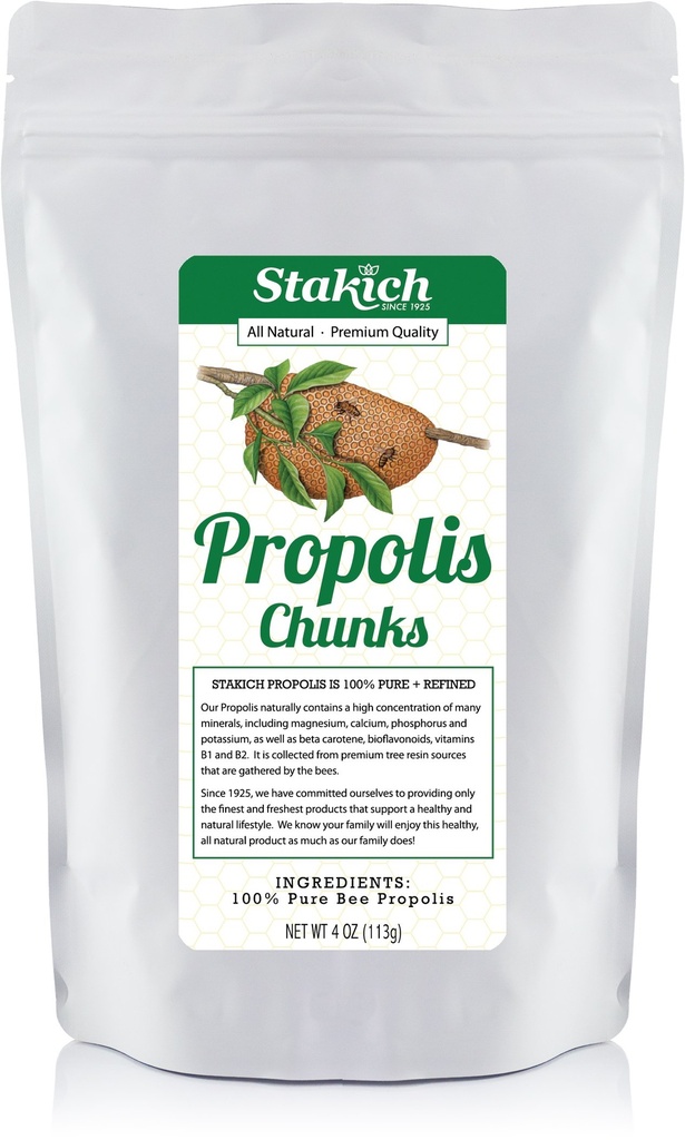 Stakich Bee Propolis Chunks - Puro, Natural - 4 onzas