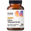 Vitamina D3 K2 Vitamina 5000 UI - VIT D3 K2 Suplemento para Absorción de Calcio, Fuerza de Hueso, Función Cardiovascular &amp; Apoyo a la Inmunidad, Libre de Soy, Capsulas Vegetarianas No GMO 30