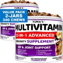 2-Pack Dog Multivitamin Chewable con Glucosamina - Vitaminas y Suplementos para perros - Senior & Puppy Multivitamin for Dogs - Hip & Joint Support - Immune Health, Skin, Heart, Digestion, Probiotics