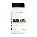 NutraBio Lions Mane Supplement Capsules- Organic Lion's Mane Mushroom Powder (500mg)- Focus, Memory, Immunity - 60 cápsulas vegetales