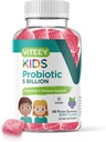 Viteey Probiotic Gummies for Kids - 5 Billion CFUs - Probioticos Kids Constipation Relief, Natural Immune & Digestive Health Support - Vegetarian, Gelatin Free, GMO Gratis - Tasty Berry Flavored Gummy