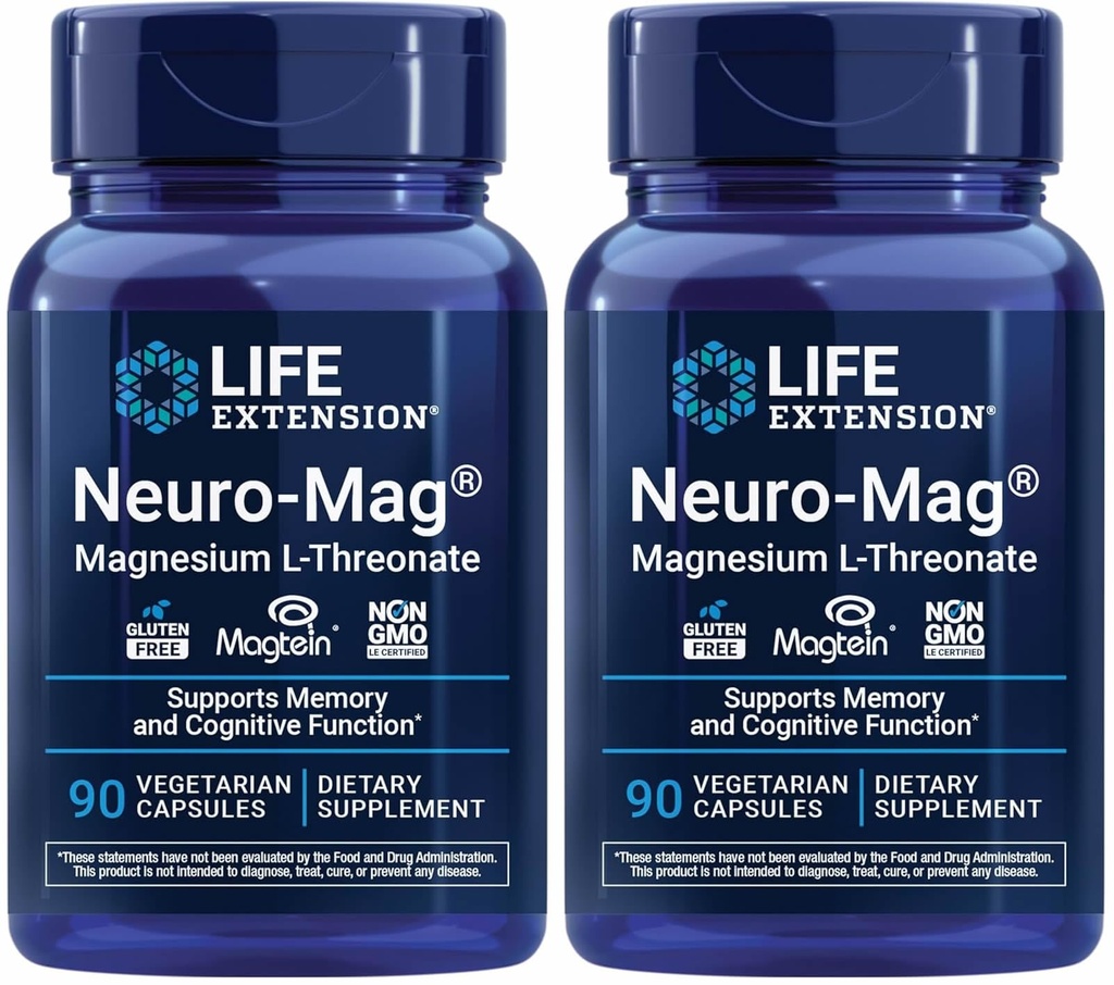 Extensión de vida Neuromag Magnesio L-treonato, 90 Cuenta (Pack of 2)