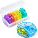 Organizador semanal de píldoras, Chrxbei 3 veces por día Organizador de cajas de píldoras 7 días, caja de carga de viaje con 21 grandes compartimentos, organizador de medicina gratuita de BPA para mantener vitaminas, suplementos, aceites de pescado