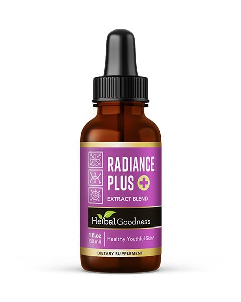Herbal Goodness Radiance Boost Liquid Collagen 1oz – Vital Proteínas Collagen Peptides, Liposomal Glutathione, Pelo Skin Nails Vitaminas para Hombres Mujeres – Glow-Enhancing Collagen Liquid Formula
