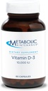 Mantenimiento metabólico Vitamina D-3 10,000 UI - Absorción superior D3 con vitamina C - Hueso, Inmune, Mood + Cardiovascular Suplemento de apoyo, No Fillers (60 cápsulas)