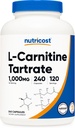 Nutricost L-Carnitine Tartrate 500mg, 240 Capsules - 1000mg Por Serving (2 Botellas)