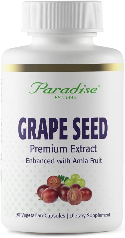 Extracto de semilla de hierbas paradisiacas, espectro entero activo, antioxidante, vegano, no GMO, sin gluten, 90 cápsulas vegetarianas