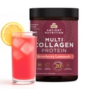 Nutrición antigua Péptidos de colágeno hidrolizado Polvo con Probióticos, Limonada de Fresa Proteína multi colágeno para Mujeres y Hombres con Vitamina C, 45 Servimientos, Apoyos Esquí y uñas, Salud Gut, 18