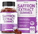 Suplementos de Saffron (60 Gummies) - Sugar Free Gummy 88.5mg Equivalent Extract - 5 in 1 Advanced Formula - Delicious Raspberry Flavor - Non GMO - Vegan & USA Made