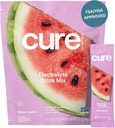 Cure Hydration ¦ Plant-Based Electrolyte Drink Mix ⋅ No Añadido Sugar ← FSA-HSA Silencioso de alivio de la deshidratación Hecho con agua de coco ← No-GMO Silencioso Vegan  durable Pouch of 14 Packets - Watermelon