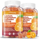 Calcio Magnesio Suplemento Gummies para Adultos: Calcio Citrato 600 mg con Vitamina D3 &amp; K2 para Mujeres Hombres - Apoyo B0ne Strength, Better Zzz, Muscles, Energy & Immune (120 Conde)