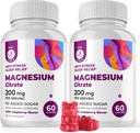 DR. MORITZ Magnesium Gummies para adultos - Magnesio de calma sin azúcar Gummies - Asistencia para una respuesta saludable de estrés - Raspberry Flavor - Non-GMO, 200 mg, 2 Pack (120 Conteo)