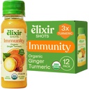 Zapatos de Elixir, Inmunity Boost Wellness Shot with Cold-Presed Turmeric, Ginger, Orange and Black Pepper, No Añadido Azúcares o Ingredientes Artificiales,12-pack