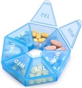 Organizador semanal de píldoras Gran caja de 7 días Organizador de píldoras diarias Caso de medicina para píldoras de aceite de pescado vitamina Suplementos Artritis