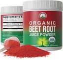 Polvo de remolacha orgánica - Ultra High Purity Super Food Beets Juice Powder. 100% Pure Nitric Oxide Boosting Beetroot Suplemento. Keto, Paleo, Rojos veganos superalimentos ricos en polifenoles