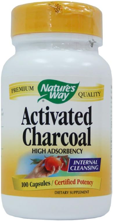 [BRSWIZY6DF6AMHDO] Carbón activado, 100 cápsulas (280 mg)