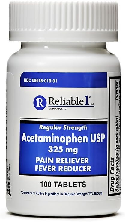 [BRSWKGAEAZ4QM3TM] Fiable 1 Tablas de Acetaminofeno de Fuerza Regular 325 mg, 100 Cuenta