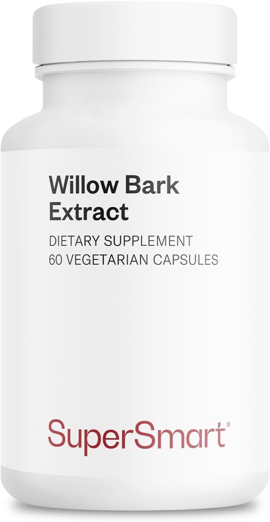 Supersmart - Willow Bark Extract 530mg por día (High Potency) - 15% Salicin - Natural Willow Bark Herb Suplemento No-GMO & Gluten Gratis - 60 cápsulas vegetarianas