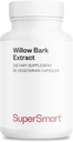 Supersmart - Willow Bark Extract 530mg por día (High Potency) - 15% Salicin - Natural Willow Bark Herb Suplemento No-GMO & Gluten Gratis - 60 cápsulas vegetarianas