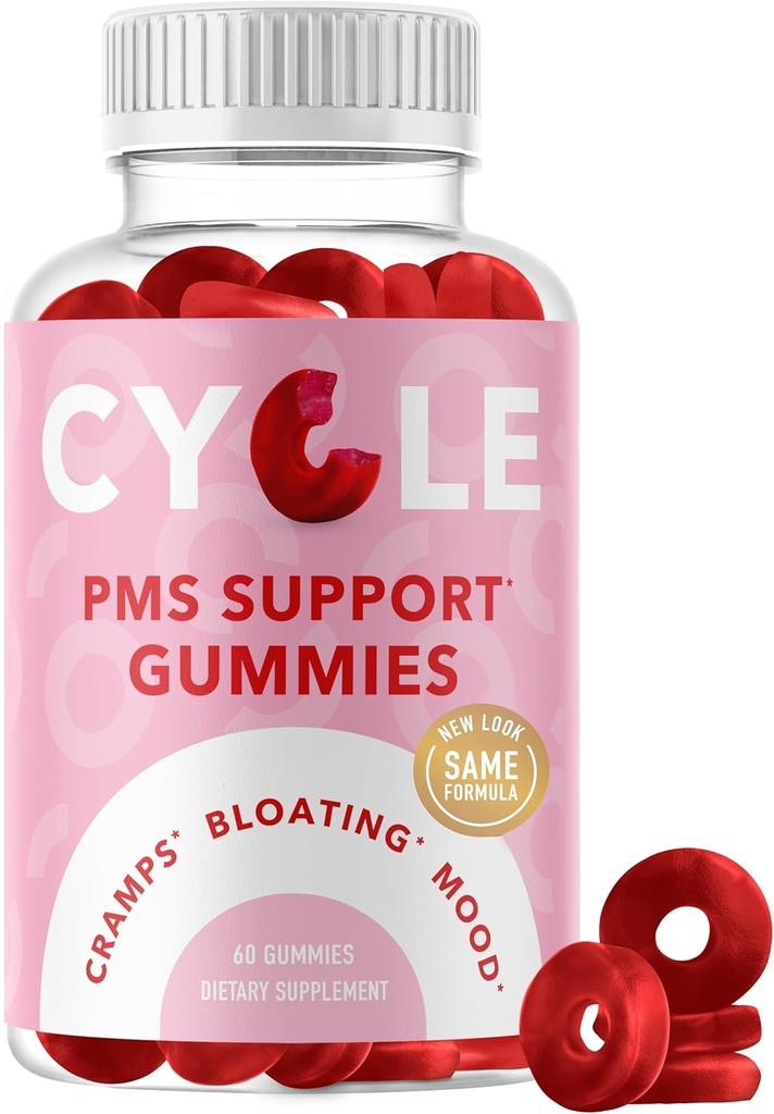 PMS Alivio Gummies ← Equilibrio hormonal, Bloating, Hormonal Acne & Mood Apoyo a la costura rígida Periodo de apoyo Vitaminas para Mujeres Silencioso Gummy Vegan Suplemento con Chasteberry ¦ Dong Quai, Cranberry, &amp; Vitamina B6