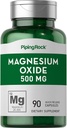 Piping Rock Magnesium Oxide 500mg Capsules ← 90 Conde ← Non-GMO, Gluten Free Supplement