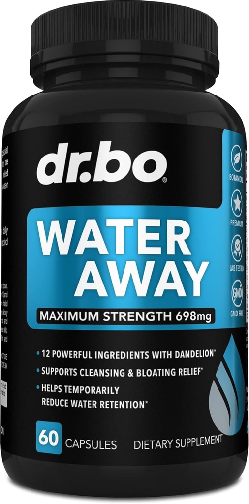 Pills de agua Diuréticos para la retención de agua - Láminas de hinchazón natural Away Suplementos herbales diuréticos para la hinchazón de la pierna de Stomach Alivio de hinchazón - Reducir el rubor de la píldora Fluid para las piernas hinchadas