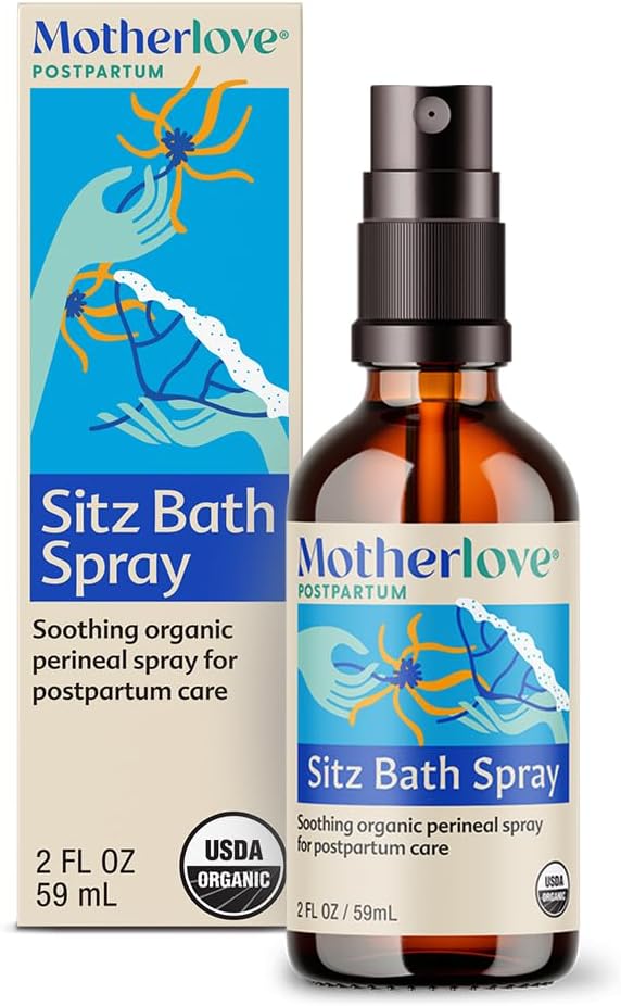 Motherlove Sitz Bath Spray (2 oz) Sitz Bath for Postpartum Care— Herbal Perineal Spray w/Witch Hazel-USDA Organic, Vegan, " Cruelty Free