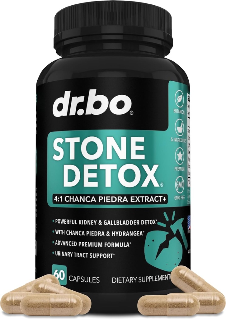 Stone Breaker Chanca Piedra Capsules - Piedra desintoxicación para la limpieza del riñón Detox, Fórmula Gallbladder con Hidrangea Root - Piedras Gallstones Naturales Kidney Piedras Dissolver Gallbladder Flush Pills - 60 cápsulas